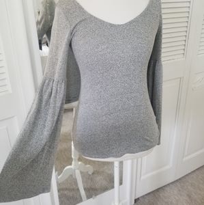 Bell sleeve top XS grey